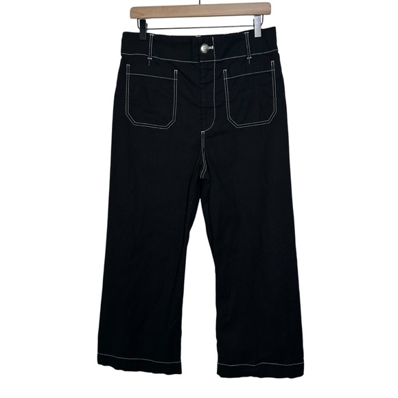 Maeve Pants - MAEVE The Colette Crop Wide-Leg Pants Contrast-Stitch Edition Size 31 Boho